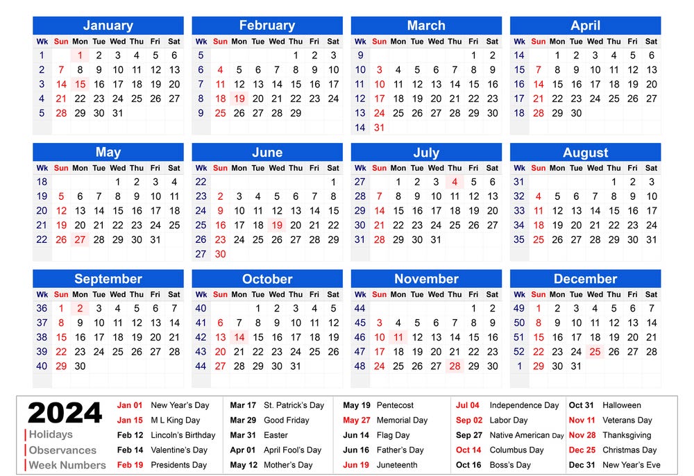 تقویم تعطیلات فارکس 2024