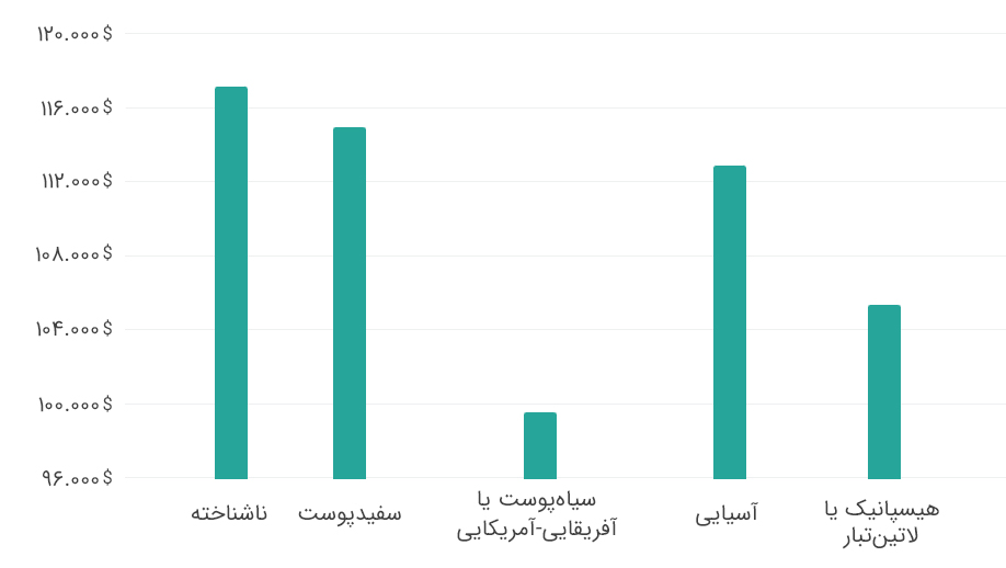 نمودار آمار نژادی معامله‌گران روزانه