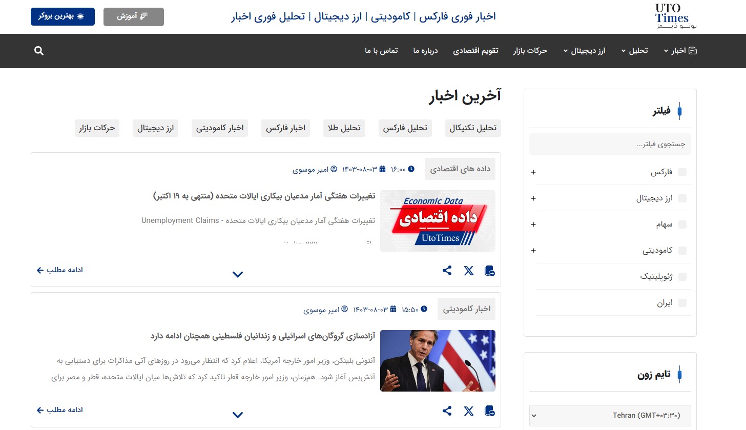 معرفی سایت یوتوتایمز | مرجع جامع دسترسی به اخبار روز بازارهای مالی