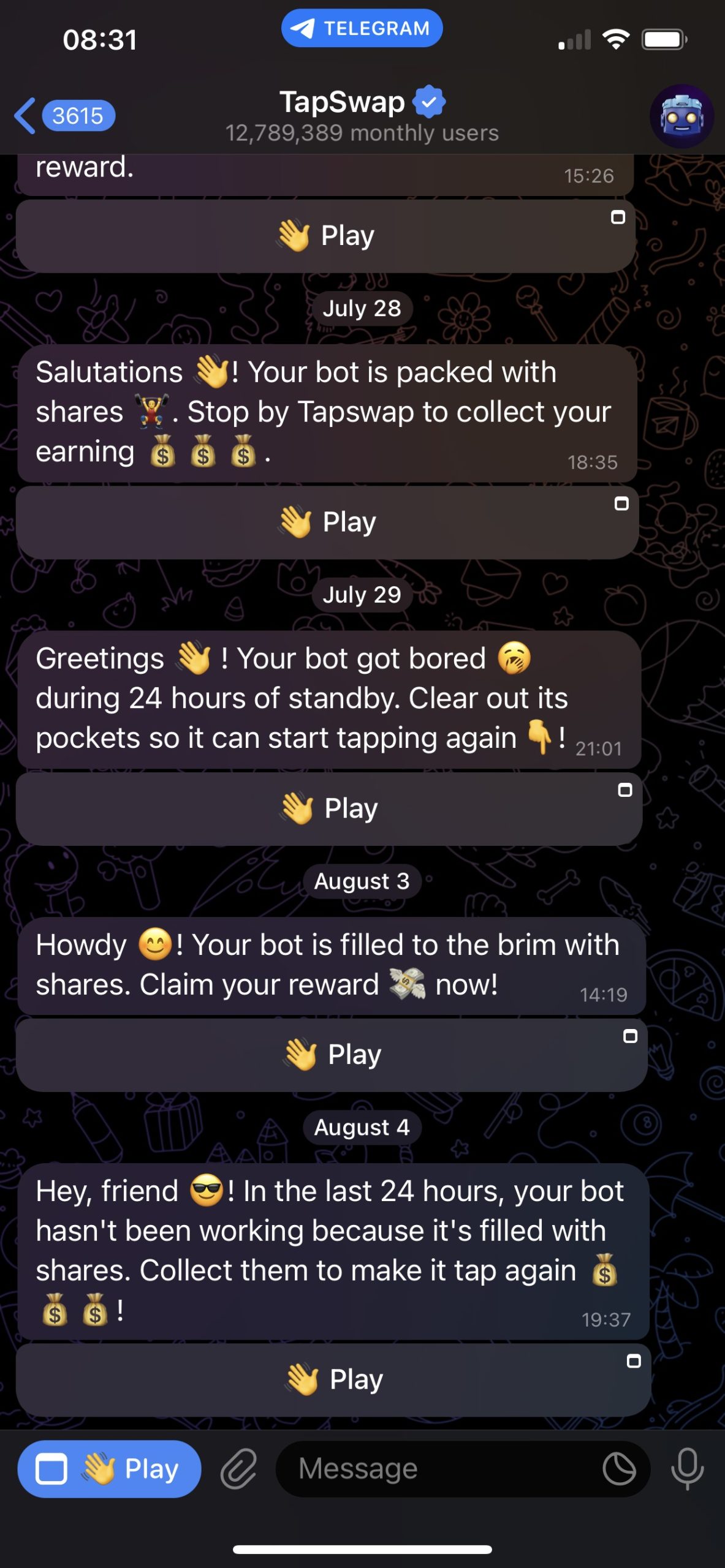 شروع بازی تپ سواپ TapSwap