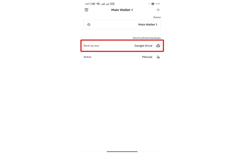نسخه پشتیبان از Trust Wallet