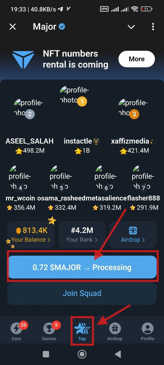 برداشت ایردراپ میجر Major