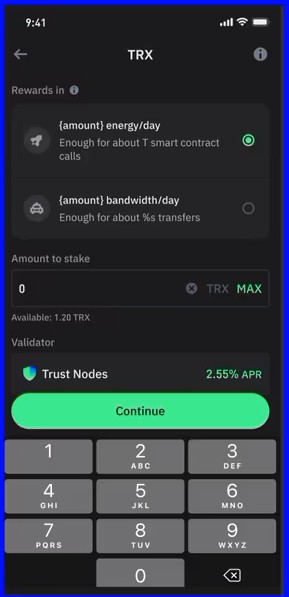 استیک کردن ترون در تراست ولت