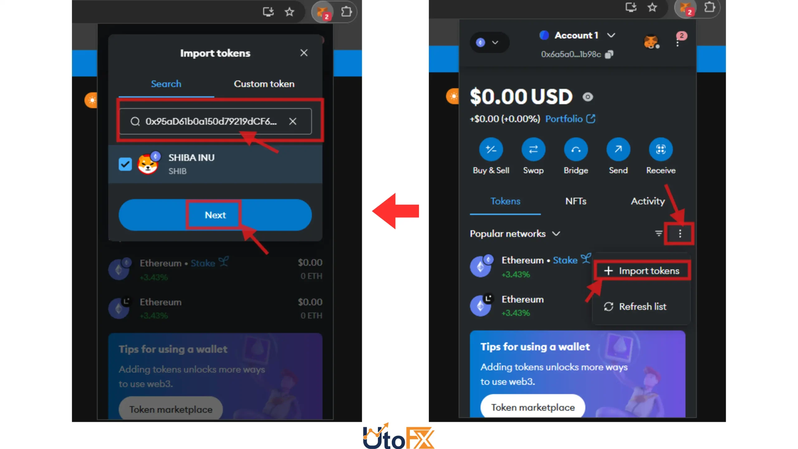 نحوه اضافه کردن توکن به کیف پول متامسک