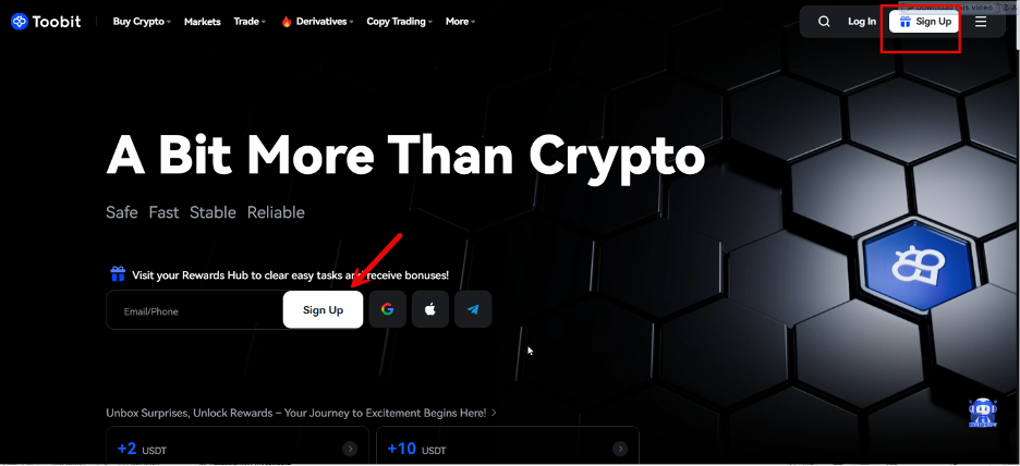 ثبت‌نام در صرافی توبیت برای خرید رمزارز Imon