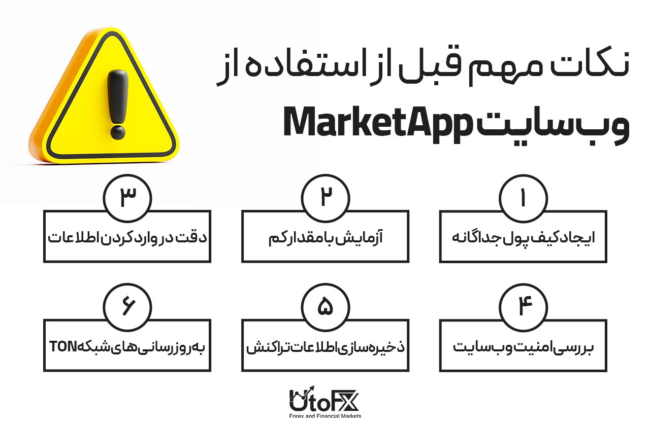نکات مهم قبل از استفاده از وبسایت MarketApp