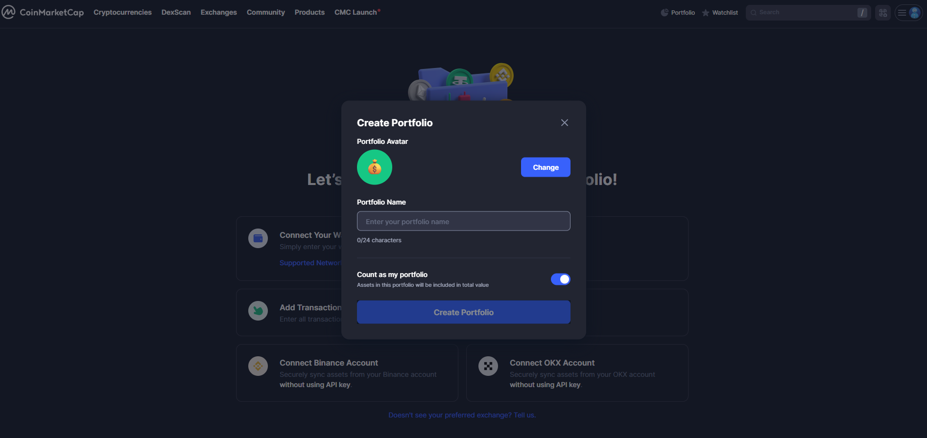 نحوه باز کردن حساب در کوین مارکت کپ