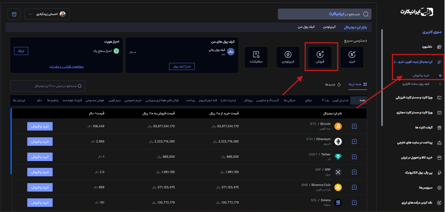 مراحل تبدیل رمزارز در صرافی ایرانیکارت