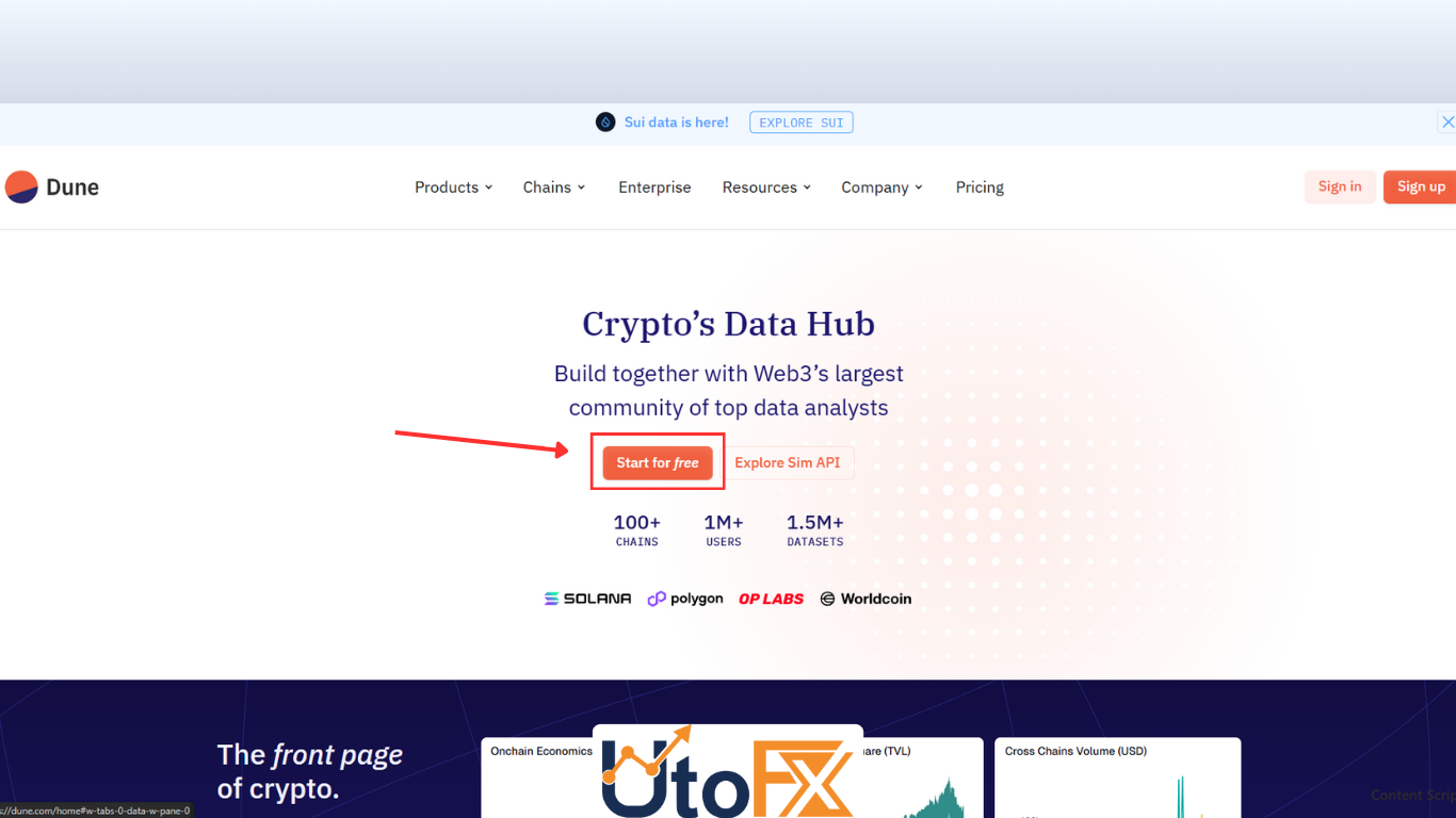نحوه ثبت نام در Dune Analytics