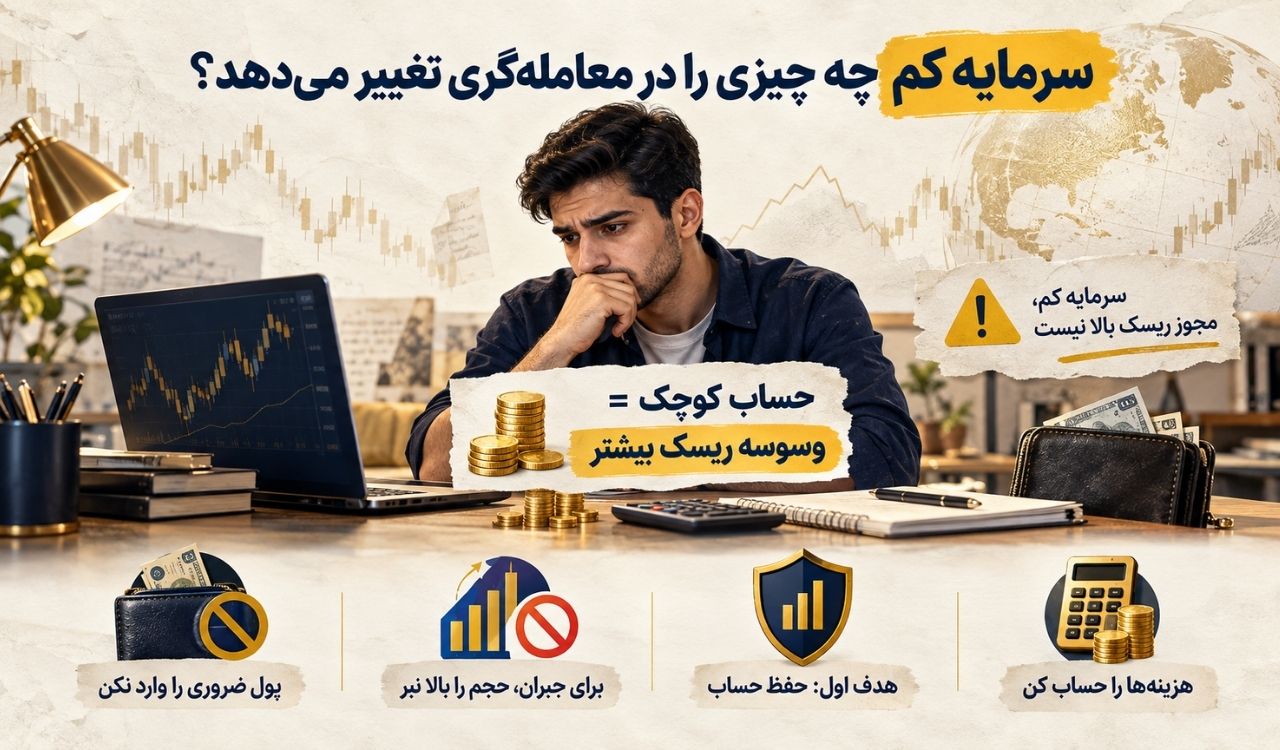 سرمایه کم چه چیزی را در معاملهگری تغییر میدهد؟