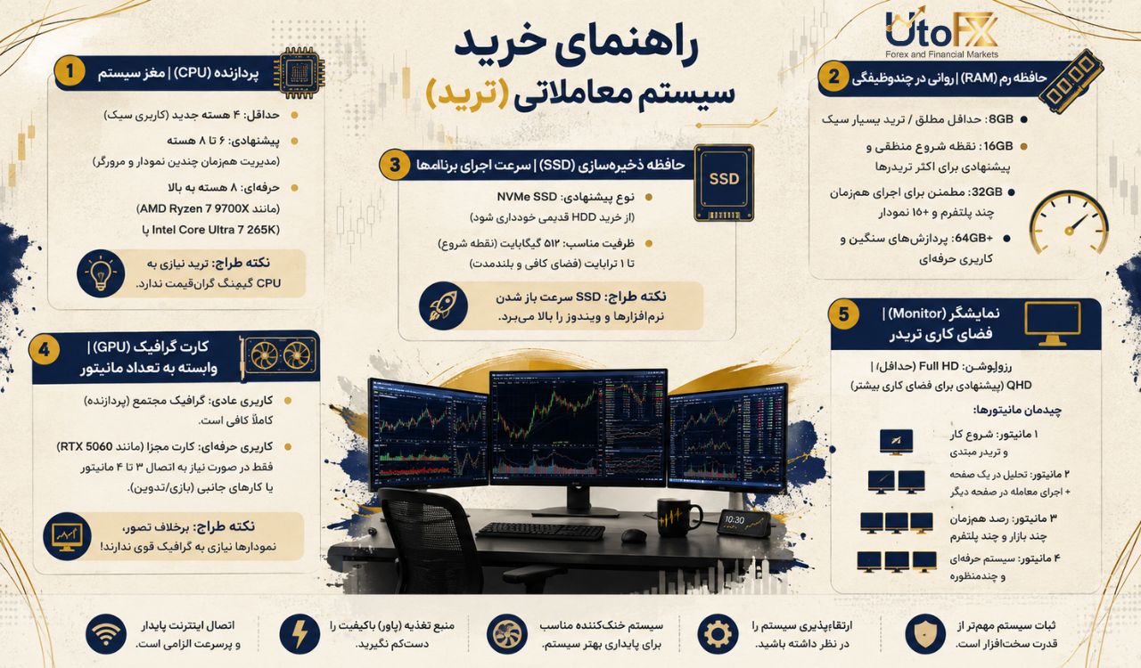 چه سختافزاری برای ترید نیاز است؟